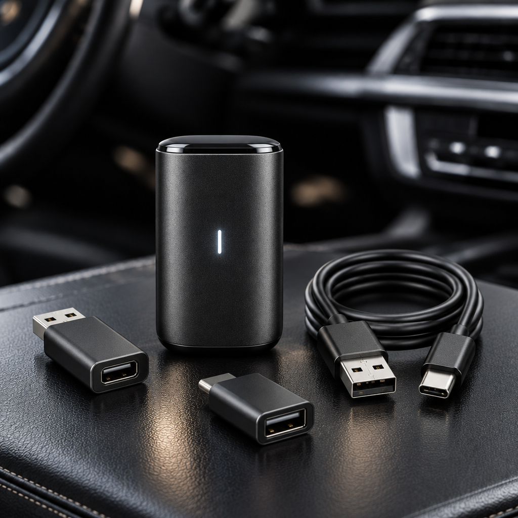 Adaptador CarPlay inalámbrico con conectores USB