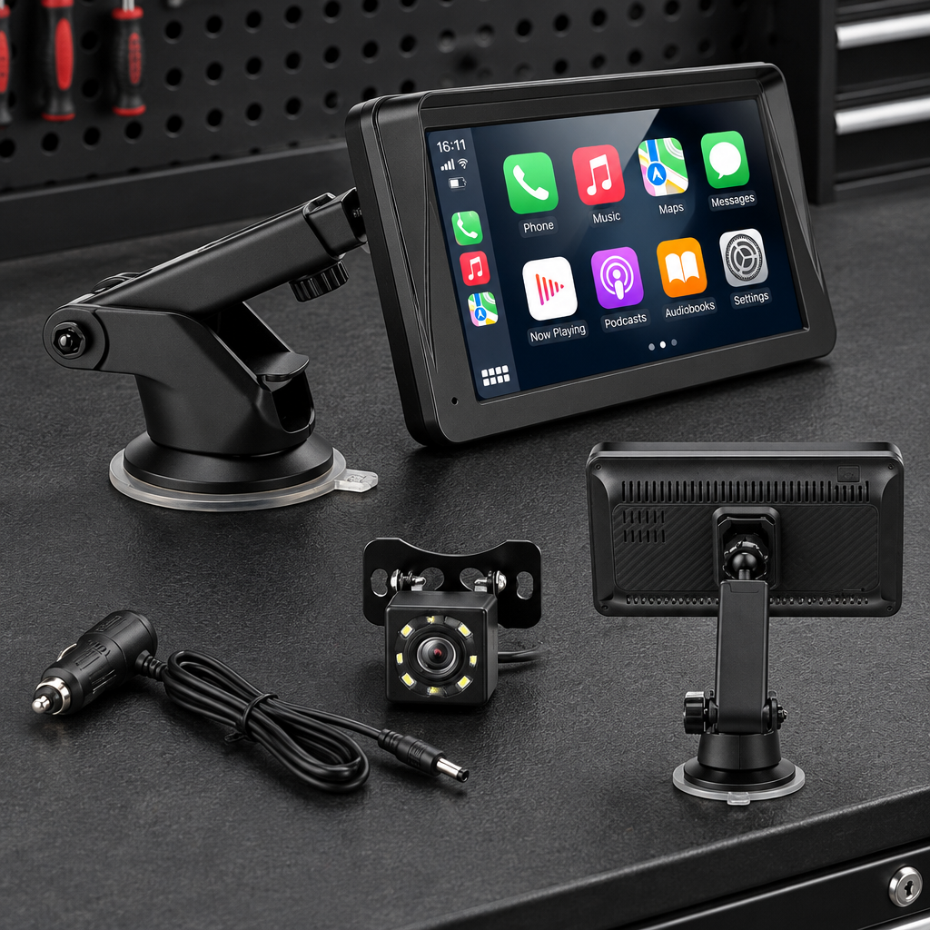 Kit pantalla CarPlay 7 pulgadas con soporte y cámara