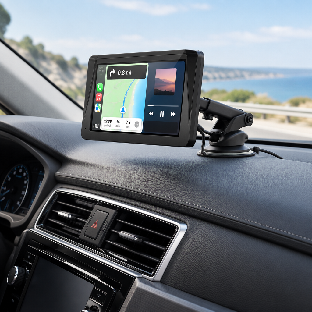 Pantalla CarPlay instalada en salpicadero de coche