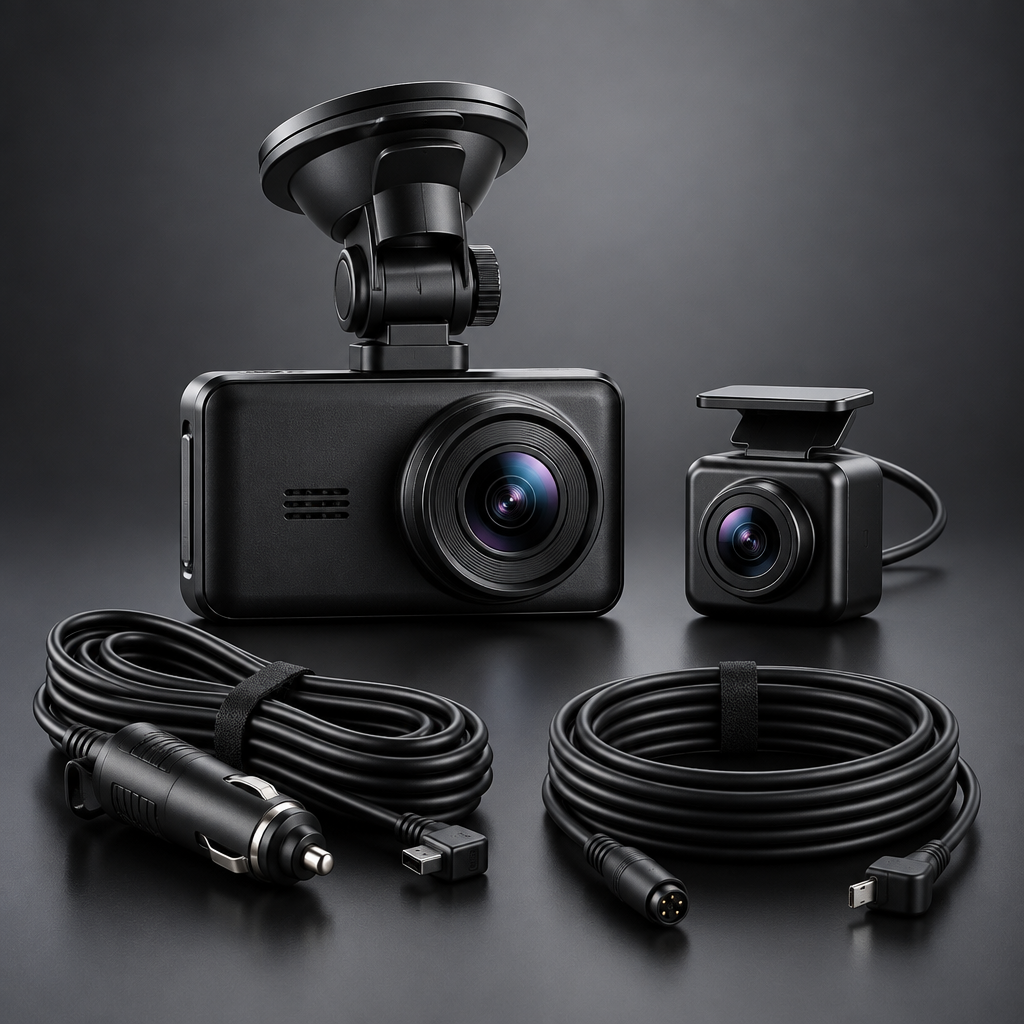 Kit de dashcam 4K con cámara trasera y accesorios