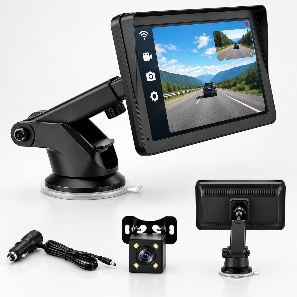 Cámara para coche 4K delantera y trasera con WiFi