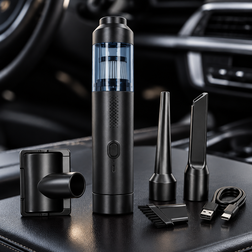 Accesorios y depósito del aspirador inalámbrico para coche